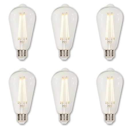 Westinghouse Bulb LED Dimmablemable 4.5W 120V ST20 Filament 2700K Clear E26 Med Base, 6PK 4518220